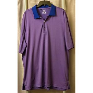 Monterey Club Mens XXL Purple Blue Striped Dry Swing Golf Polo Shirt 1650